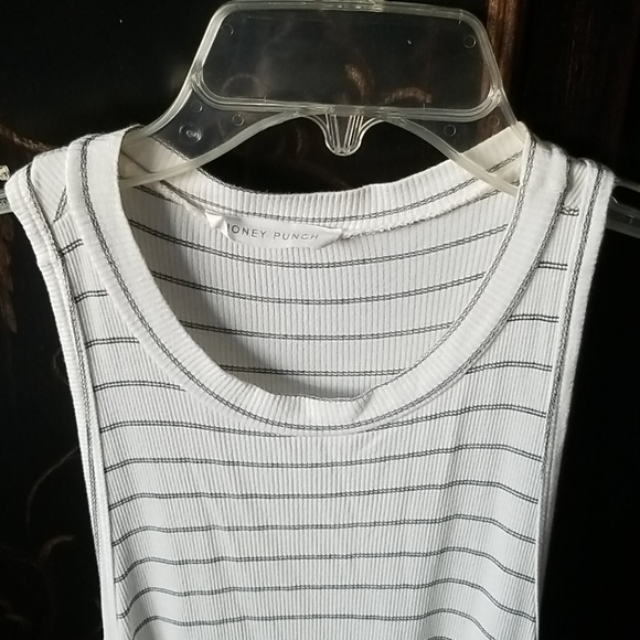 Honey Punch Stripe Sleeveless Crewneck Top Size L - Picture 3 of 8